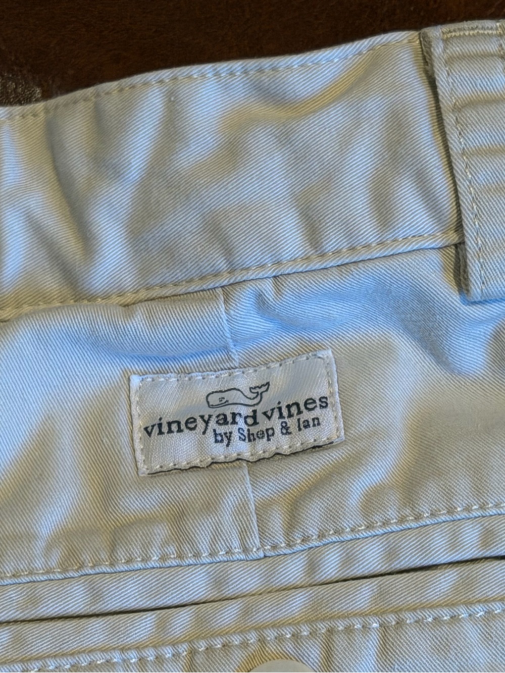 Vineyard Vines Khaki Shorts with Navy Whale Embroidery - Picture 7 of 10